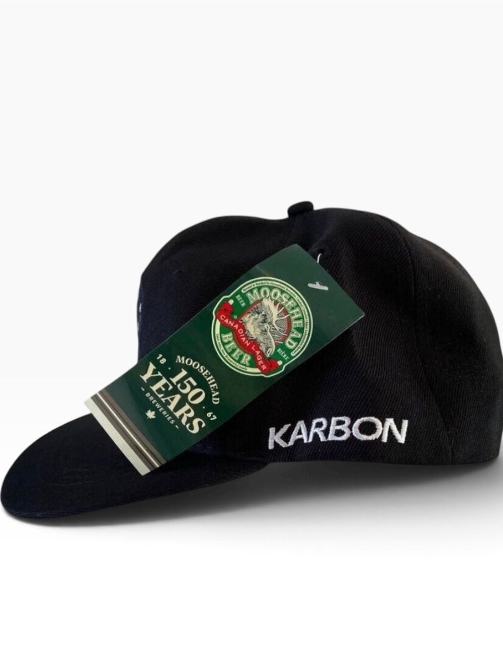 New Moosehead Breweries NWT baseball cap 150th Anniversary Black Hat By Karbon
